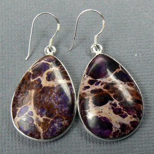 Purple Sediment JASPER Sterling SILVER Earrings